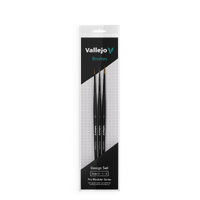 Vallejo Hobby Brushes: Pro Modeler Design Set - Natural Hair (Sizes 0, 1 &amp; 2)