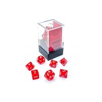 Translucent Red/White Mini-Polyhedral 7 Die Set