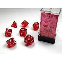 Red/white Translucent Polyhedral 7-Die Set