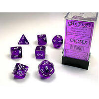 Polyhedral 7-Die Set Translucent Purple/White 