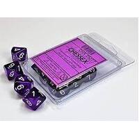 Chessex Dice Sets: Purple/white Translucent D10 Set (10)