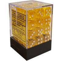 Dice Sets: Yellow/White Translucent 12mm d6 (36)