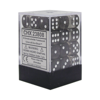 Chessex Dice Sets: Smoke/White Translucent 12mm d6 (36)