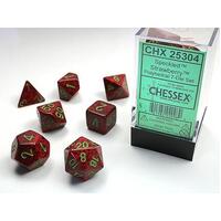 Strawberry Red Poly 7-dice Cube