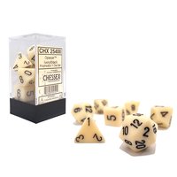 Opaque Polyhedral Ivory/black 7-Die Set