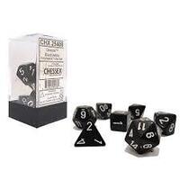 Opaque Polyhedral Black/white 7-Die Set