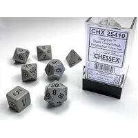 Chessex Polyhedral 7-Die Set Opaque Dark Grey/Black 