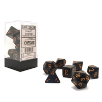 Opaque Polyhedral Black/gold 7-Die Set