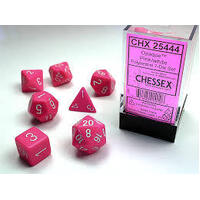 Polyhedral 7-Die Set Opaque Pink/White 