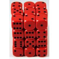 Red/Black Opaque 12mm d6 (36)