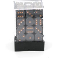  Opaque 12mm d6 Dark Grey/copper Dice Block™ (36 dice)