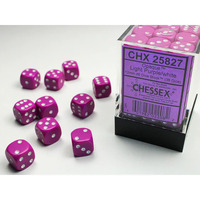  Opaque 12mm d6 Light Purple/white Dice Block™ (36 dice)