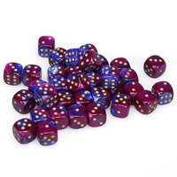  Gemini® 12mm d6 Blue-Purple/gold Dice Block (36 dice)