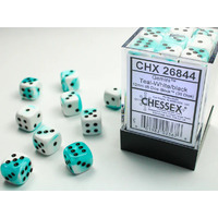  Gemini® 12mm d6 Teal-White/black Dice Block™ (36 dice)