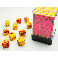  Gemini® 12mm d6 Red-Yellow/silver Dice Block™ (36 dice)