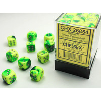  Gemini® 12mm d6 Green-Yellow/silver Dice Block™ (36 dice)