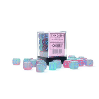  Gemini® 12mm d6 Gel Green-Pink/blue Luminary™ Dice Block™ (36 dice)