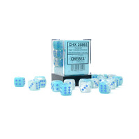  Gemini® 12mm d6 Pearl Turquoise-White/blue Luminary™ Dice Block™ (36 dice)