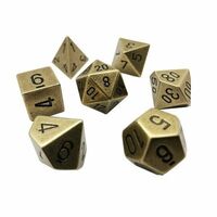 Chessex Polyhedral 7-Die Set Metal Old Brass