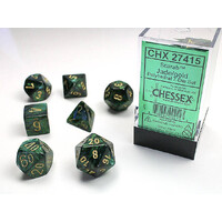 Chessex Polyhedral 7-Die Set Scarab Jade/Gold