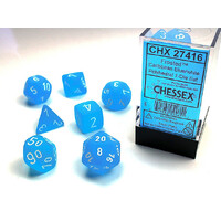 Polyhedral 7-Die Set Frosted Caribbean Blue/White