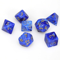 Polyhedral 7-Die Set Vortex Blue/Gold