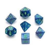 Polyhedral 7-Die Set Lustrous Dark Blue/Green 