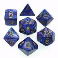 Polyhedral 7-Die Set Lustrous Purple/Gold 