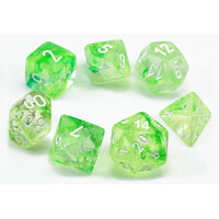 Polyhedral 7-Die Set Nebula Spring/White w/Luminary 