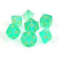 Polyhedral 7-Die Set Borealis Luminary Light Green/Gold 