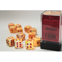 16mm D6 Dice Block Festive Sunburst/Red