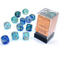 Chessex 16mm D6 Dice Block Nebula Oceanic/Gold (Luminary Effect)