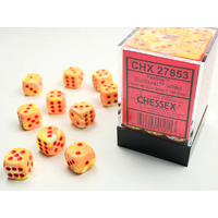 Festive® 12mm d6 Sunburst/Red Dice Block™ (36 dice)