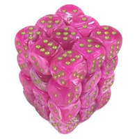 Dice Sets: Vortex Pink w/Gold 12mm d6 (36) (Discontinued)