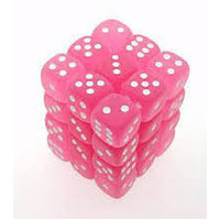 Dice Sets: Pink/White Frosted 12mm d6 (36)