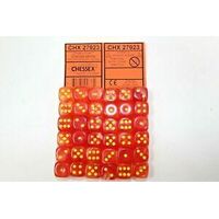 Ghostly Glow 12mm d6 Orange/yellow Dice Block (36 dice)