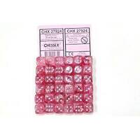 Ghostly Glow® 12mm d6 Pink/Silver Dice Block™ (36 dice)