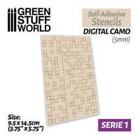 Self-Adhesive stencils - Digital Camo 