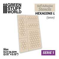 Self-Adhesive stencils - Hexagons L (9mm) 