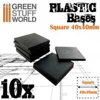 Green Stuff World Plastic Square Bases 40mm - PACKx10